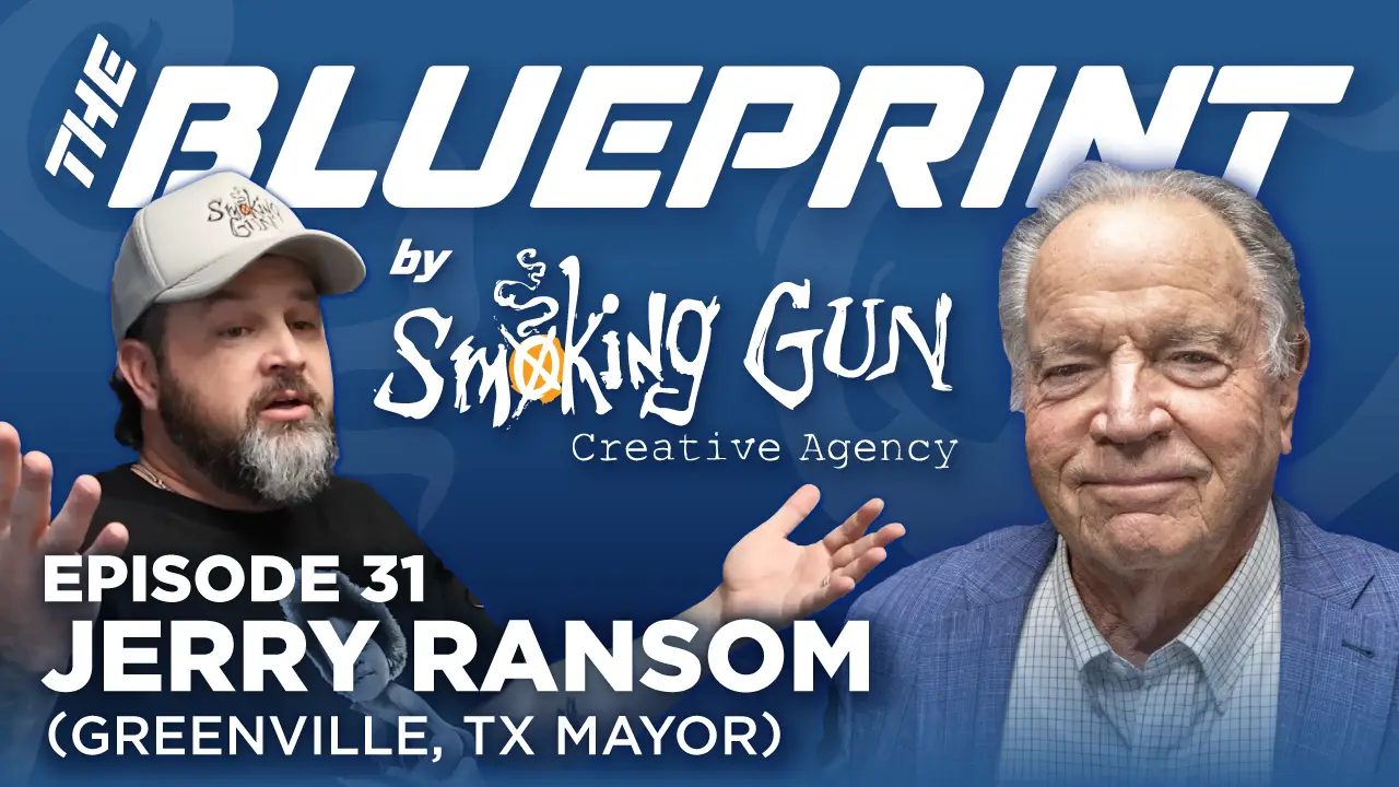 Podcast thumbnail for The Blueprint, including host Brandon Adams and guest Jerry Ransom