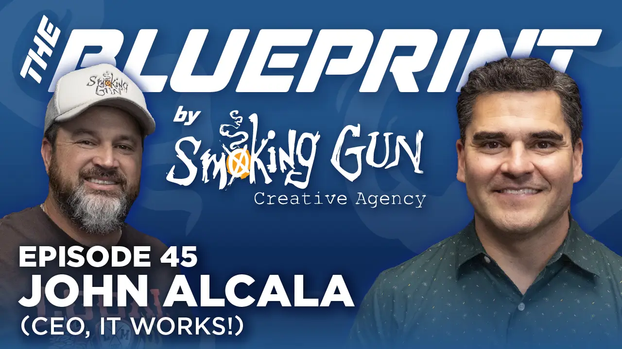 Podcast thumbnail for The Blueprint, including host Brandon Adams and guest John Alcala