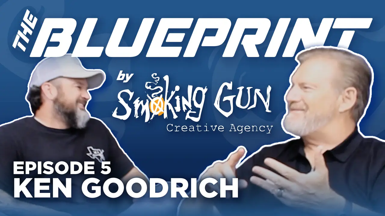 Podcast thumbnail for The Blueprint, including host Brandon Adams and guest Ken Goodrich