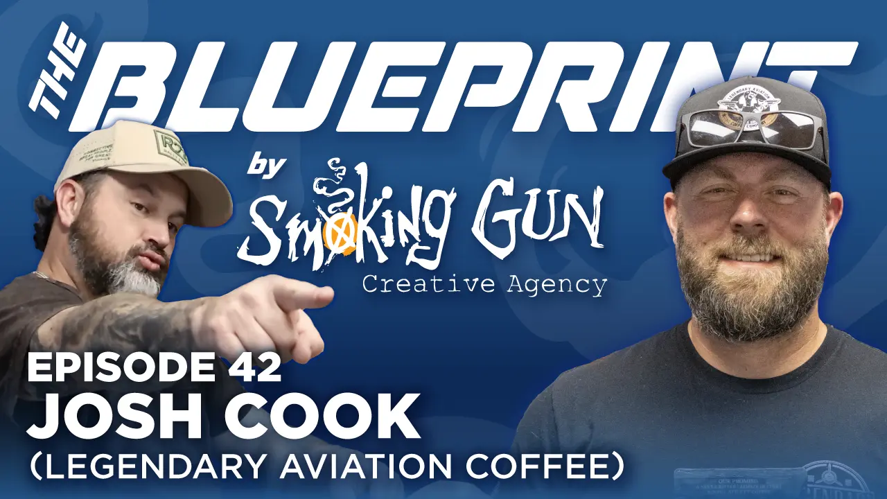 Podcast thumbnail for The Blueprint, including host Brandon Adams and guest Josh Cook