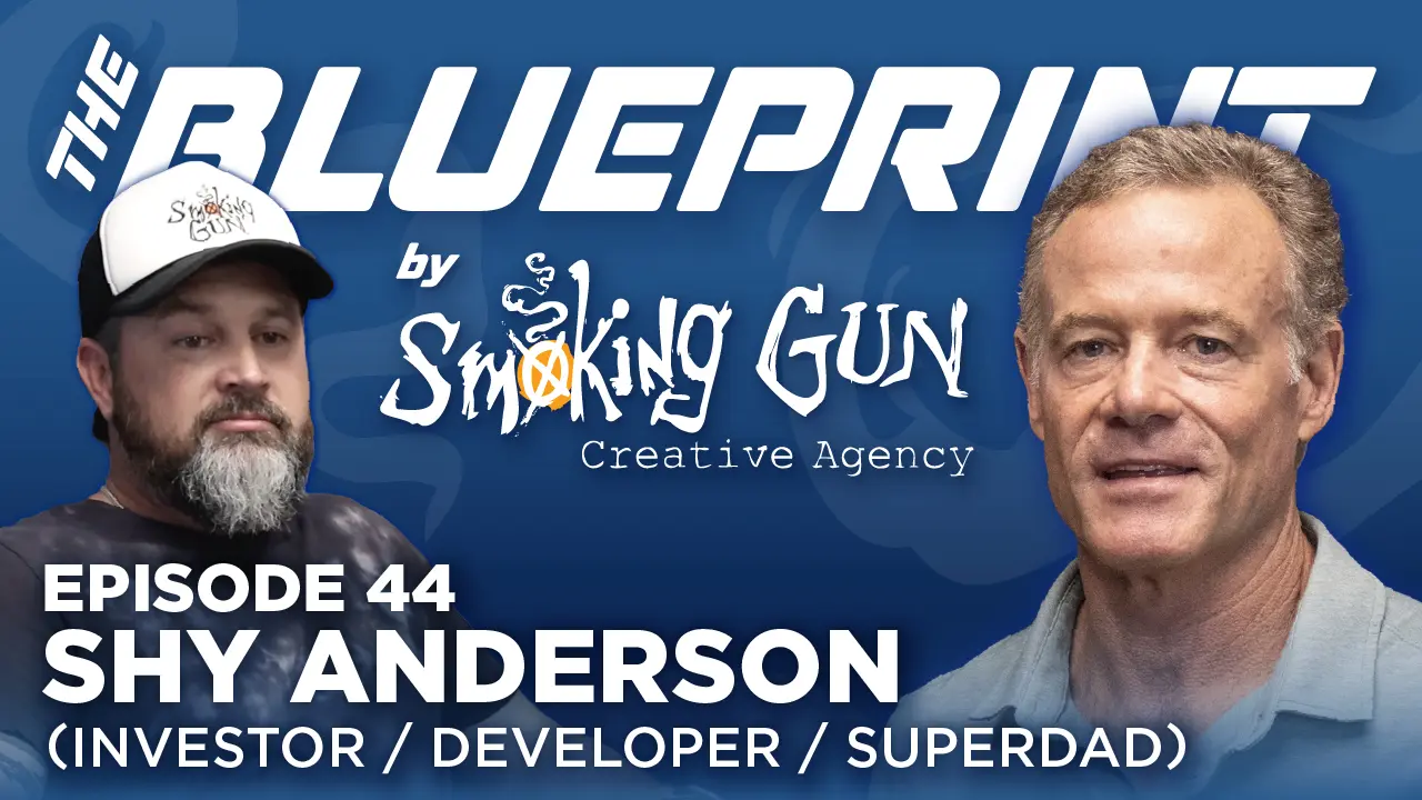 Podcast thumbnail for The Blueprint, including host Brandon Adams and guest Shy Anderson