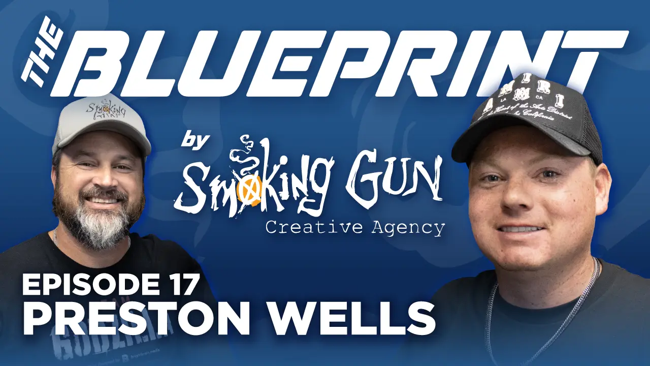 Podcast thumbnail for The Blueprint, including host Brandon Adams and guest Preston Wells