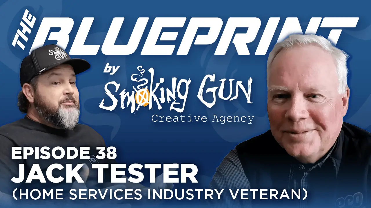 Podcast thumbnail for The Blueprint, including host Brandon Adams and guest Jack Tester